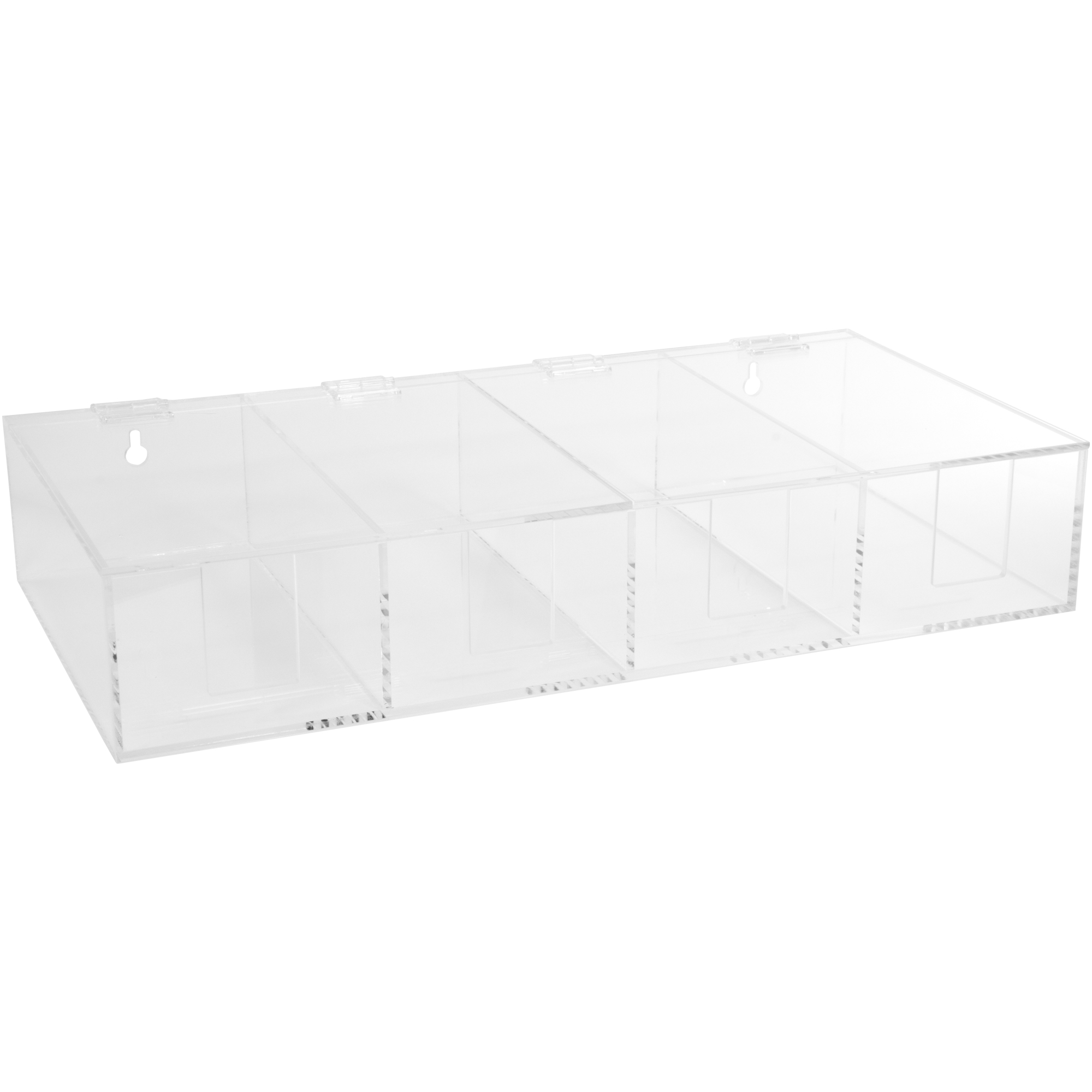 Acrylic Dispenser Box for Gloves, 4 Compartments